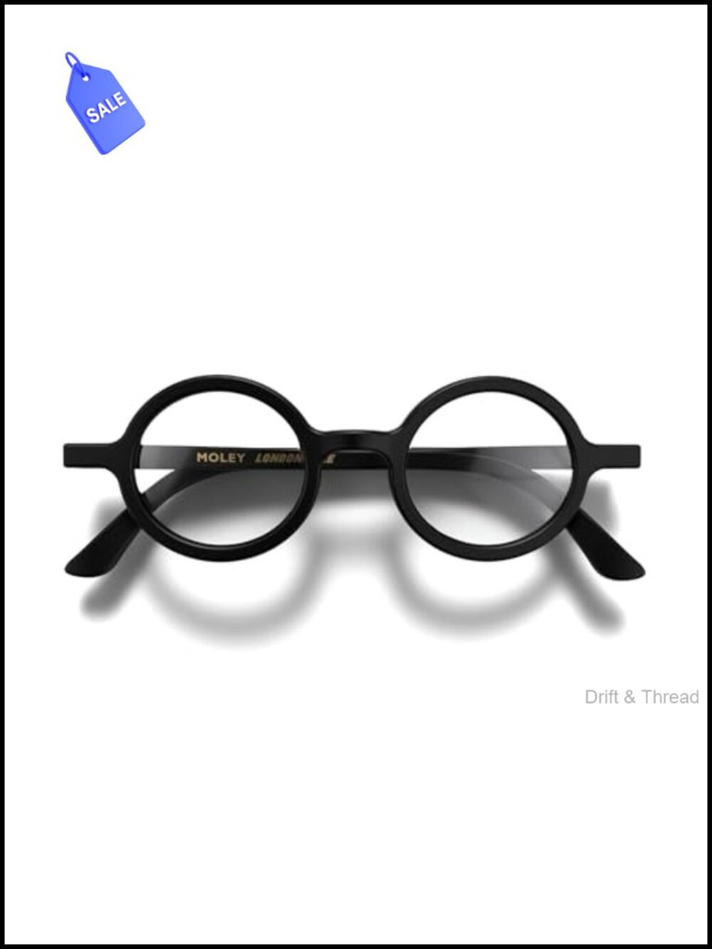 Round Reading Glasses Polycarbonate Frame Spring Hinges UV Lens